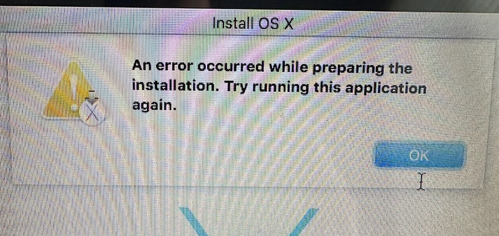 Failure: An error occurred while preparing the installation. Try running this application again.